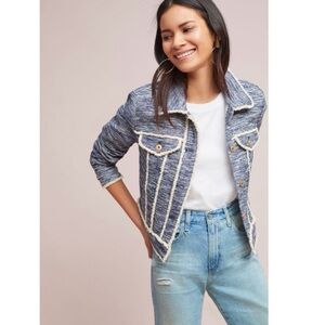 Anthropologie Ett Twa woven trucker jacket